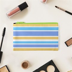 Blue Yellow Stripes Cosmetic Bag (xs)