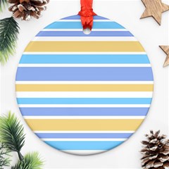 Blue Yellow Stripes Ornament (round)  by BrightVibesDesign