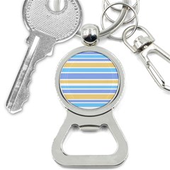 Blue Yellow Stripes Bottle Opener Key Chains by BrightVibesDesign