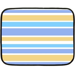 Blue Yellow Stripes Double Sided Fleece Blanket (mini) 