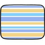 Blue Yellow Stripes Double Sided Fleece Blanket (Mini)  35 x27  Blanket Front