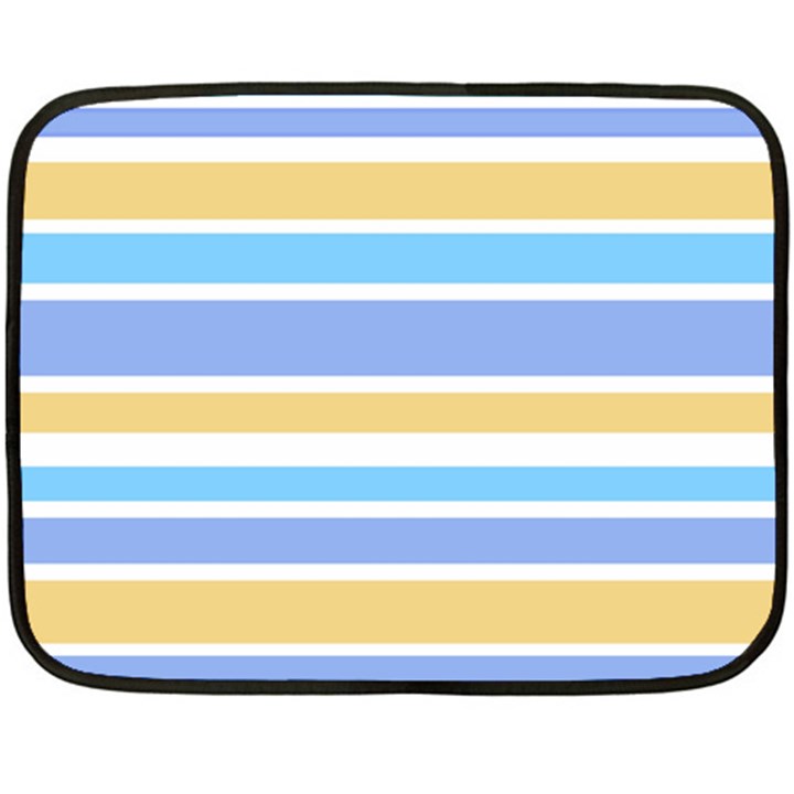 Blue Yellow Stripes Double Sided Fleece Blanket (Mini) 