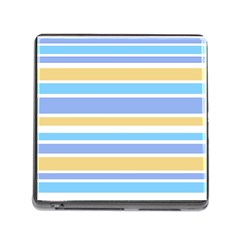 Blue Yellow Stripes Memory Card Reader (square) by BrightVibesDesign