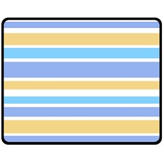 Blue Yellow Stripes Fleece Blanket (medium) 