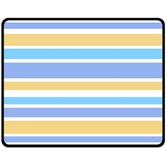 Blue Yellow Stripes Double Sided Fleece Blanket (medium) 