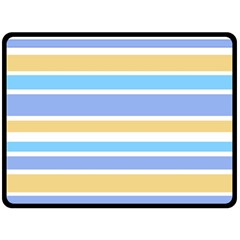 Blue Yellow Stripes Double Sided Fleece Blanket (large) 