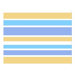 Blue Yellow Stripes Double Sided Flano Blanket (large) 