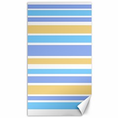 Blue Yellow Stripes Canvas 40  X 72  