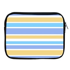 Blue Yellow Stripes Apple Ipad 2/3/4 Zipper Cases by BrightVibesDesign