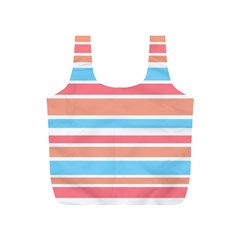 Orange Blue Stripes Full Print Recycle Bags (s) 