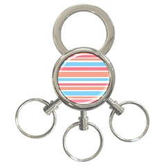 Orange Blue Stripes 3-ring Key Chains by BrightVibesDesign