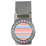 Orange Blue Stripes Money Clips (CZ)  Front