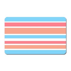 Orange Blue Stripes Magnet (rectangular) by BrightVibesDesign