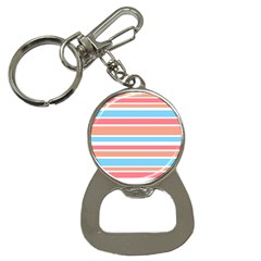 Orange Blue Stripes Bottle Opener Key Chains by BrightVibesDesign