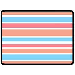 Orange Blue Stripes Fleece Blanket (large) 