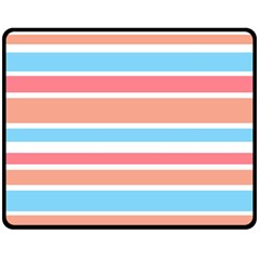 Orange Blue Stripes Fleece Blanket (medium) 