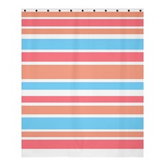 Orange Blue Stripes Shower Curtain 60  X 72  (medium)  by BrightVibesDesign