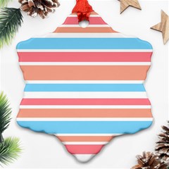 Orange Blue Stripes Ornament (snowflake) 