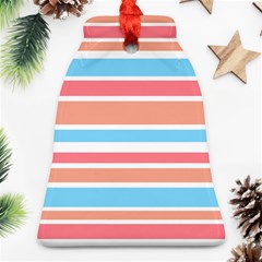 Orange Blue Stripes Bell Ornament (2 Sides)