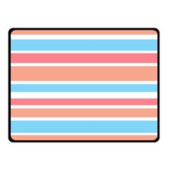 Orange Blue Stripes Double Sided Fleece Blanket (small) 