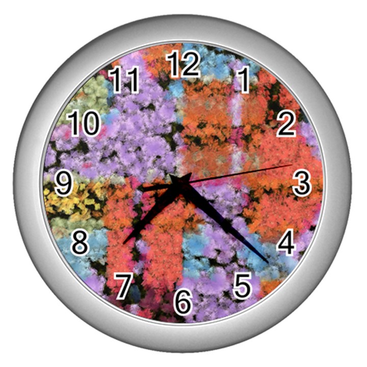 Paint texture                                     			Wall Clock (Silver)