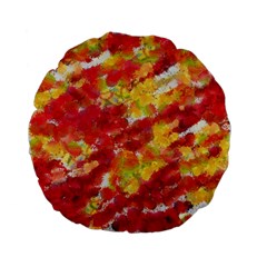 Colorful Splatters                                      	standard 15  Premium Flano Round Cushion