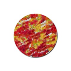 Colorful Splatters                                      			rubber Coaster (round) by LalyLauraFLM