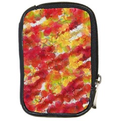 Colorful Splatters                                      			compact Camera Leather Case by LalyLauraFLM