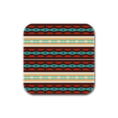 Stripes And Rhombus Chains                                      			rubber Square Coaster (4 Pack by LalyLauraFLM