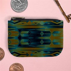 Blue Green Gradient Shapes                                       	mini Coin Purse by LalyLauraFLM