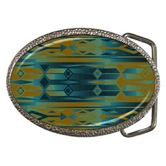 Blue Green Gradient Shapes                                       			belt Buckle by LalyLauraFLM