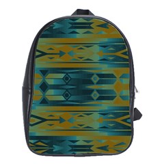 Blue Green Gradient Shapes                                       			school Bag (large) by LalyLauraFLM