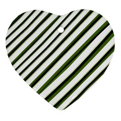 Diagonal Stripes Ornament (heart)  by dflcprints