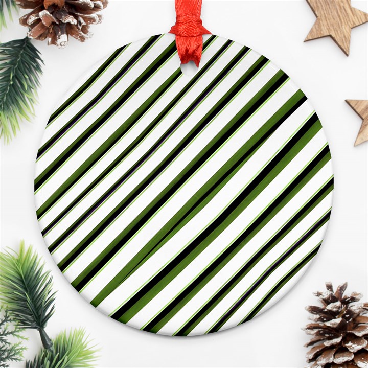 Diagonal Stripes Round Ornament (Two Sides) 