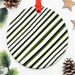 Diagonal Stripes Round Ornament (Two Sides)  Back