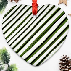 Diagonal Stripes Heart Ornament (2 Sides) by dflcprints