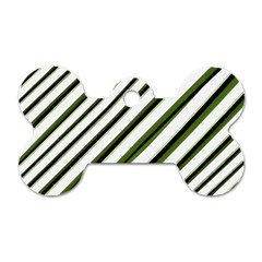 Diagonal Stripes Dog Tag Bone (two Sides)