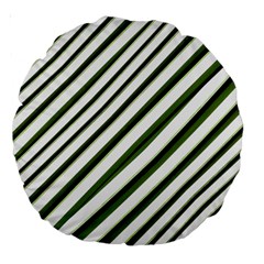 Diagonal Stripes Large 18  Premium Round Cushions by dflcprints