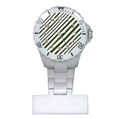 Diagonal Stripes Plastic Nurses Watch by dflcprints