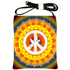 Psychedelic Peace Dove Mandala Shoulder Sling Bag by StuffOrSomething