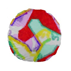 Watercolors Shapes                                         	standard 15  Premium Flano Round Cushion