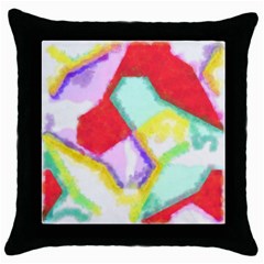 Watercolors Shapes                                         			throw Pillow Case (black) by LalyLauraFLM