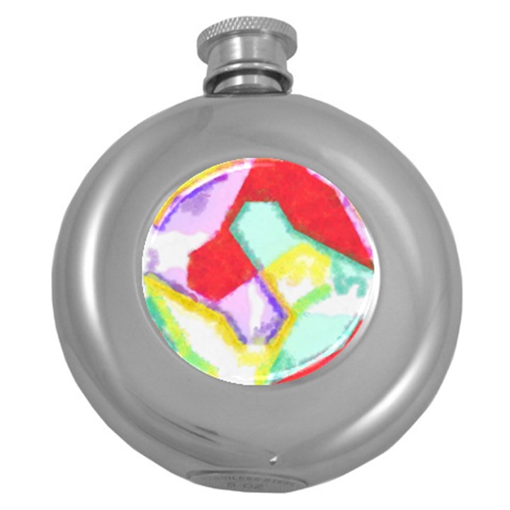 Watercolors shapes                                         			Hip Flask (5 oz)