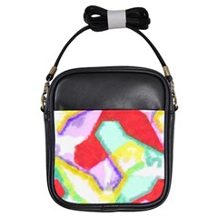 Watercolors Shapes                                         			girls Sling Bag by LalyLauraFLM