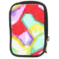 Watercolors Shapes                                         			compact Camera Leather Case by LalyLauraFLM