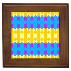 Rhombus And Other Shapes Pattern                                          			framed Tile