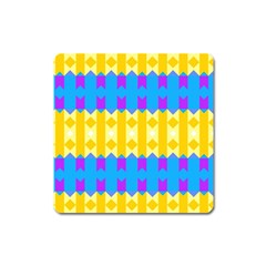 Rhombus And Other Shapes Pattern                                          			magnet (square) by LalyLauraFLM