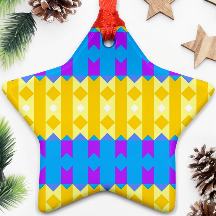 Rhombus and other shapes pattern                                          			Ornament (Star)