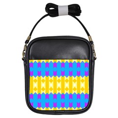 Rhombus And Other Shapes Pattern                                          			girls Sling Bag by LalyLauraFLM