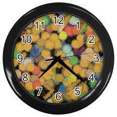 Paint Brushes                                          			wall Clock (black) by LalyLauraFLM